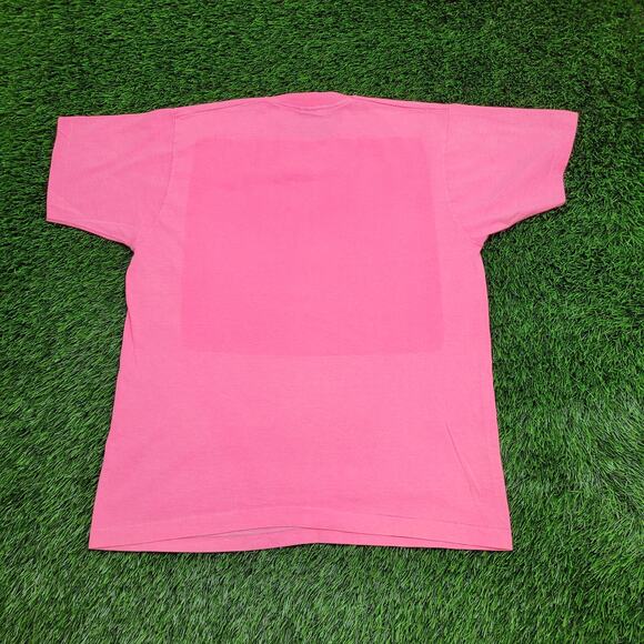 Vintage 90s Funny Sun-Bathing Shirt Womens XL 21x26 Pink USA - Picture 2 of 16